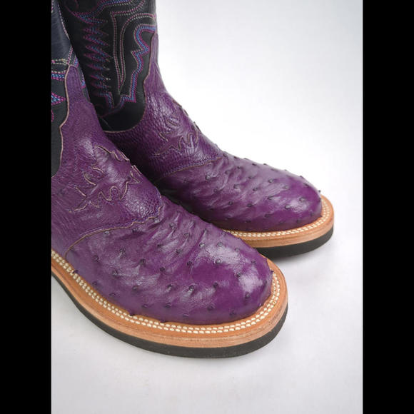 [SOLD] NWT LUCCHESE 2000 Women's Sz 6B Purple Ostrich Leather Boots T1506HD - Picture 2 of 10